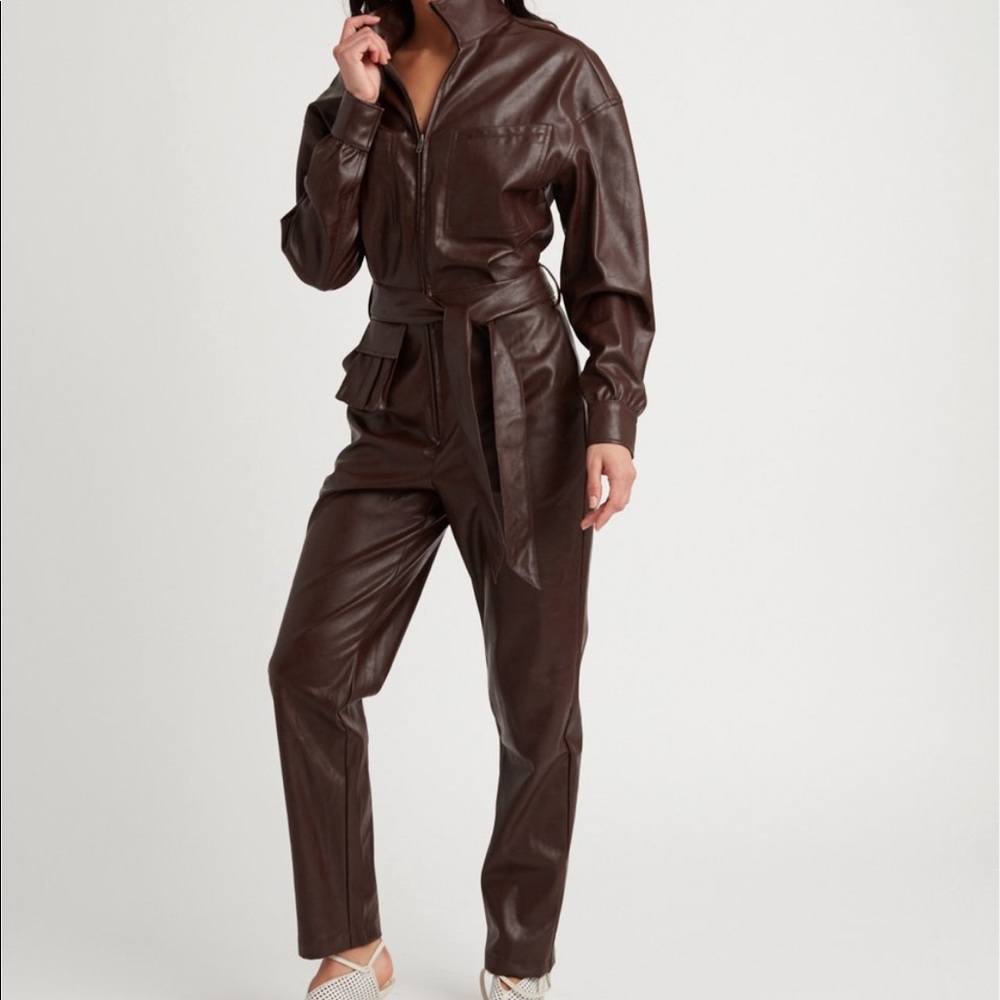 Choosy vegan leather jumpsuit
